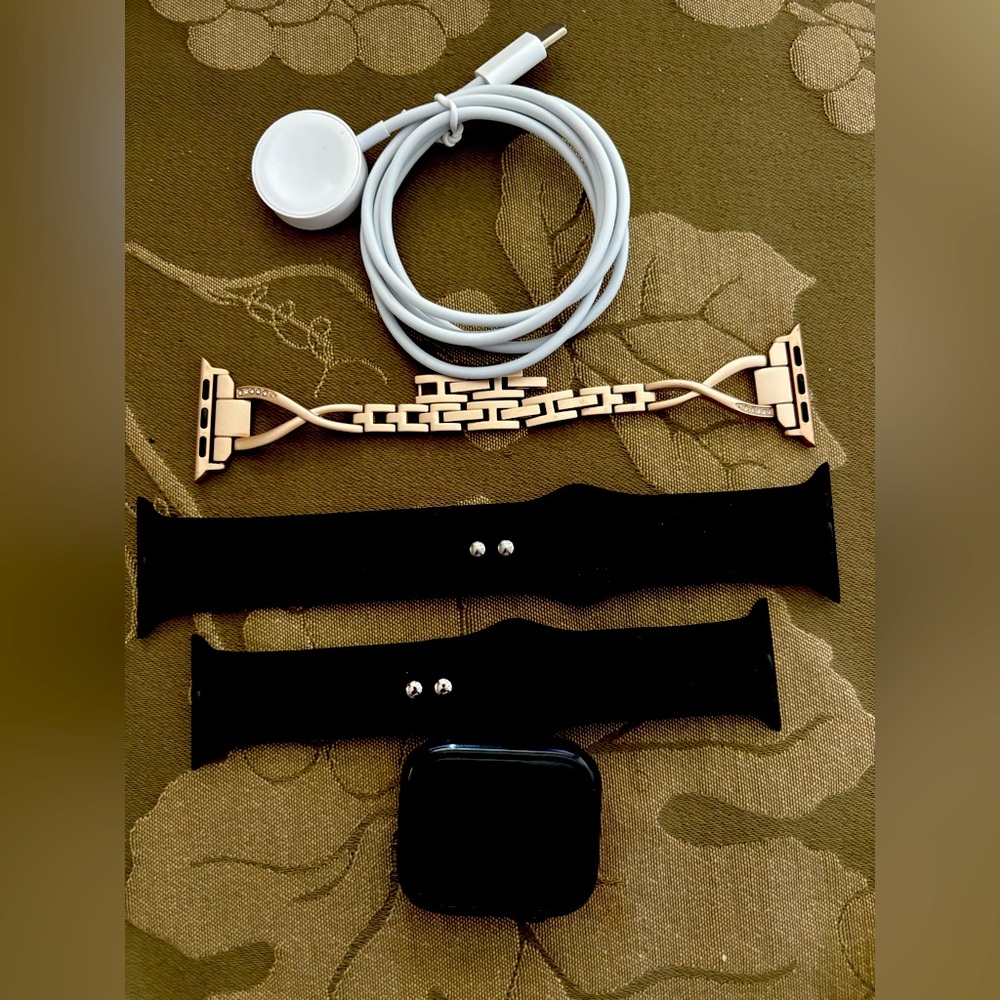 Used Apple Watch Series 5 (44mm) with Bumper, 2 Sports Bands & Gold Band